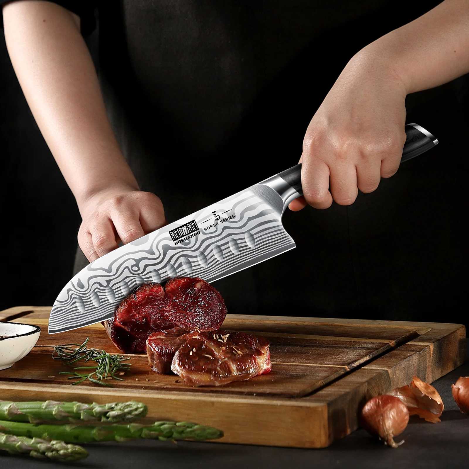 5-Piece Professional Powder Steel Chef Knife Set with Pakkawood Handle – Ultra Sharp Japanese Kitchen Knives