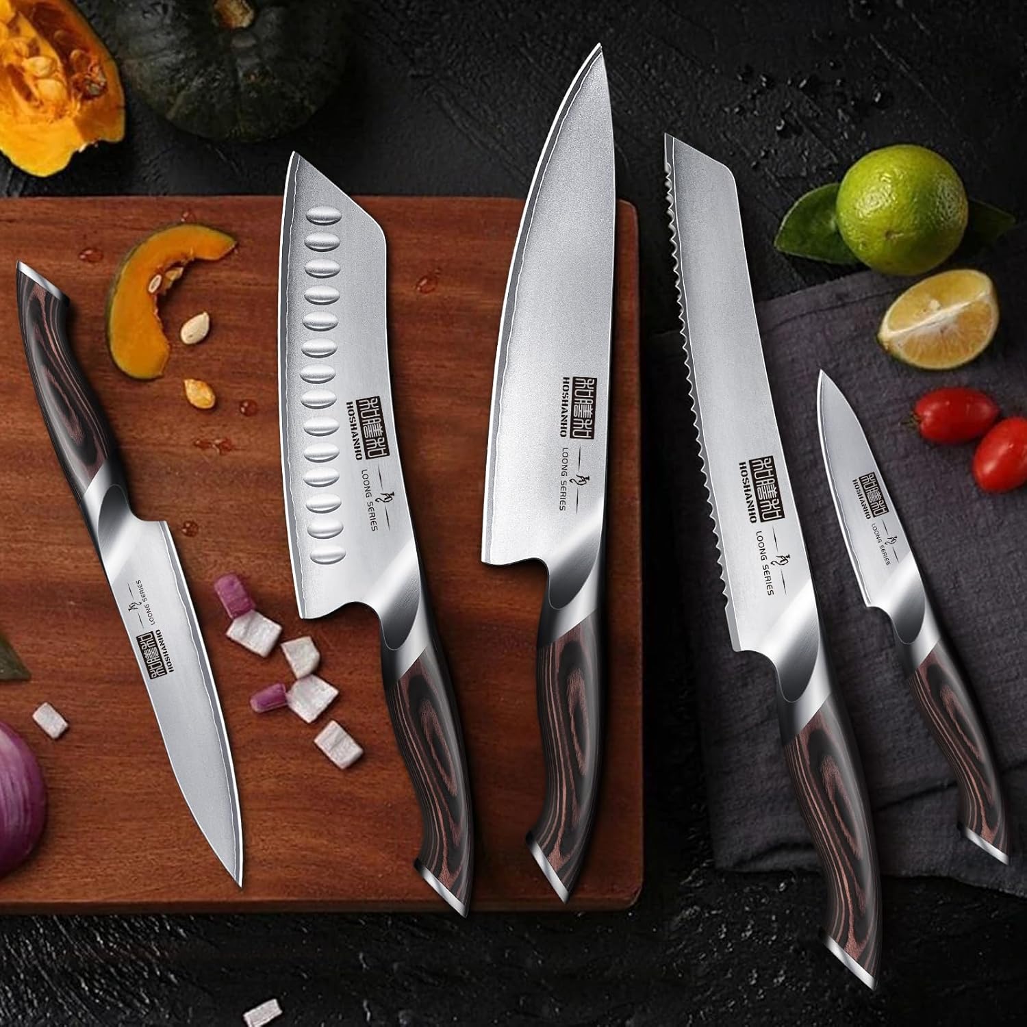 6-Piece Japanese Knife Set with Holder