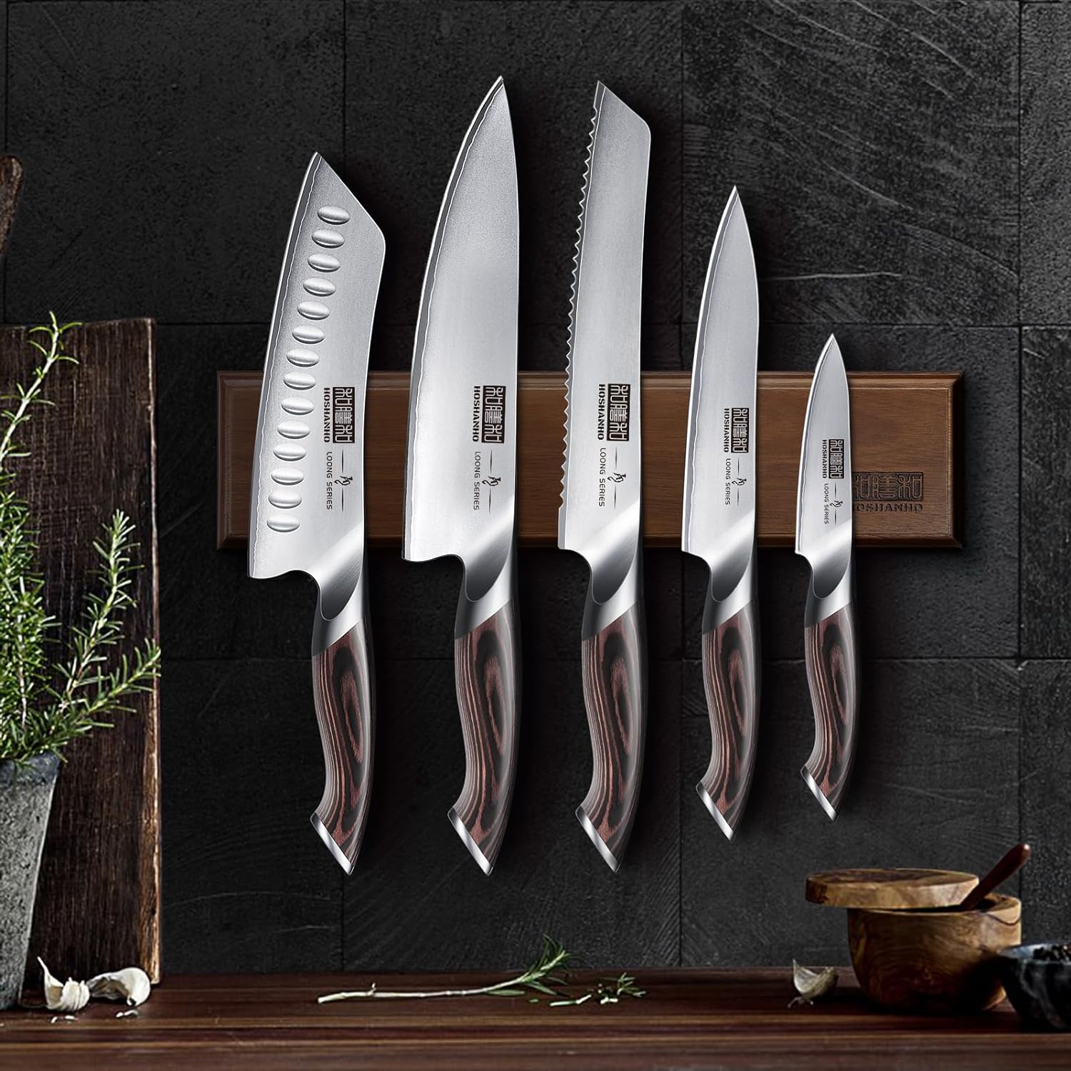 6-Piece Japanese Knife Set with Holder