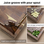 Ensemble de 17 couteaux avec planche à découper en bois massif