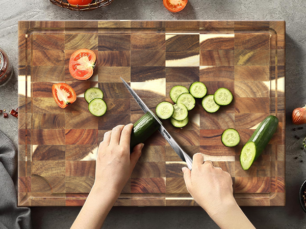 9-Piece Chef Knife Set with Solid Wood Cutting Board