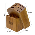 Acacia Wood Knife Block with Multi-Slot Storage
