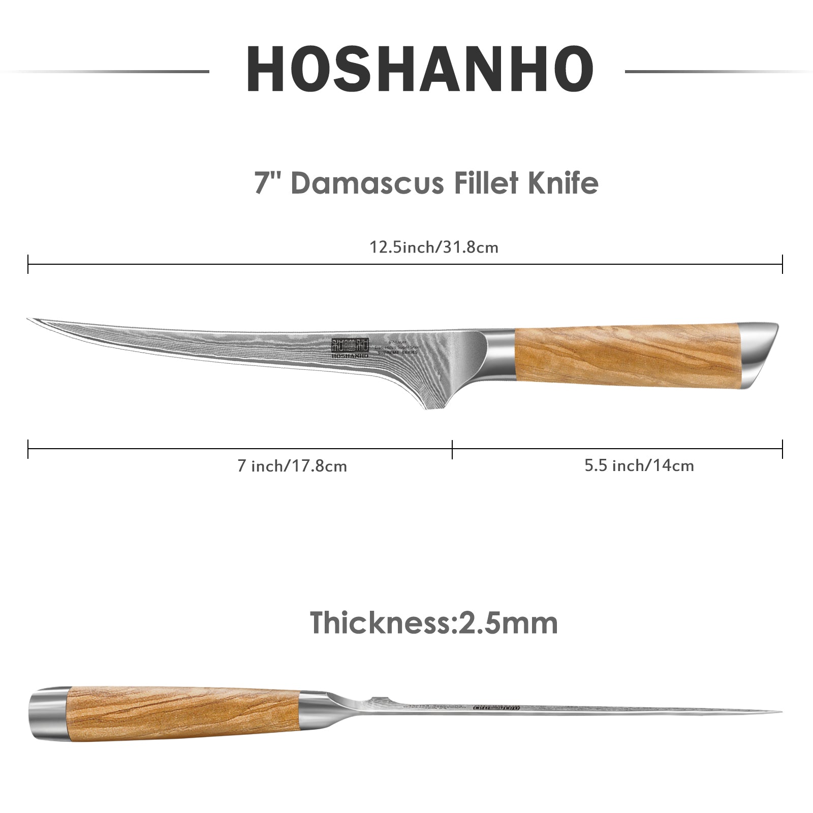 7" VG-10 Damascus Fillet Knife