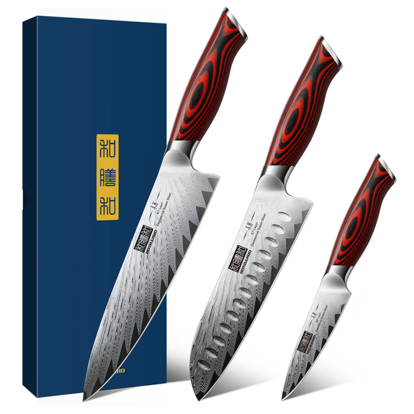 3-Piece Damascus Knife Set