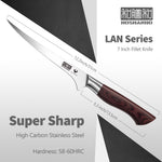 7-Inch Fillet Knife – High Carbon Stainless Steel Japanese Boning Knife with Wood Handle