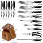 16-Piece Kitchen Knife Set with Block – High Carbon Powder Steel Knives & Sharpener