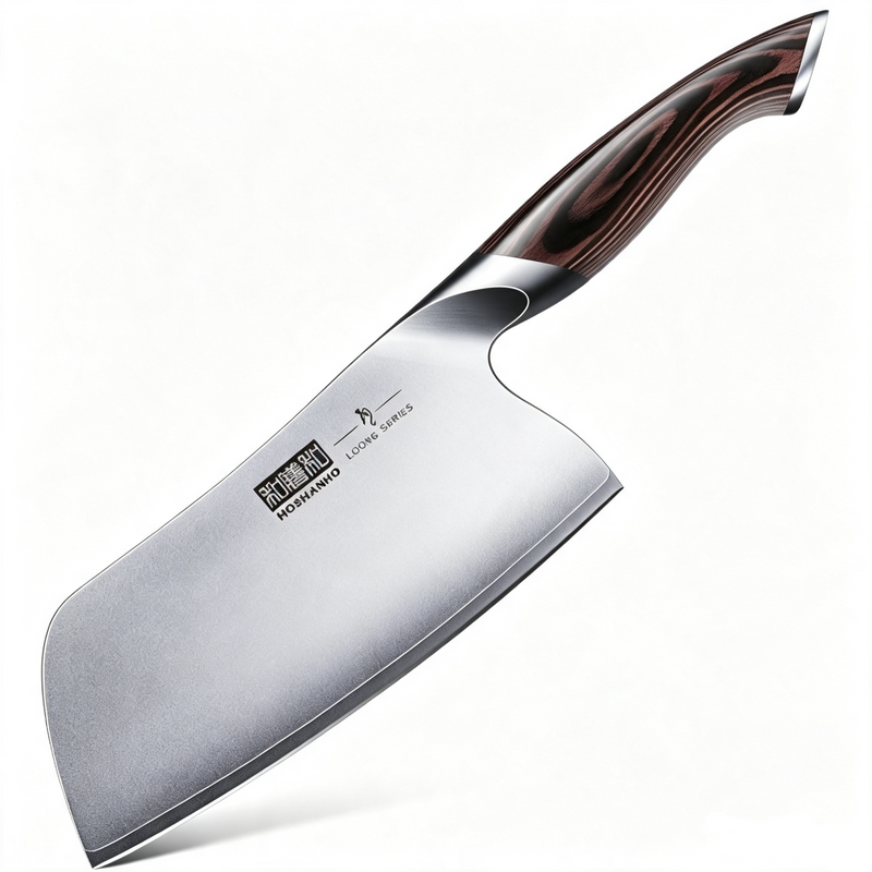 Couteau Hachoir de Boucher en Acier Carbone 7"