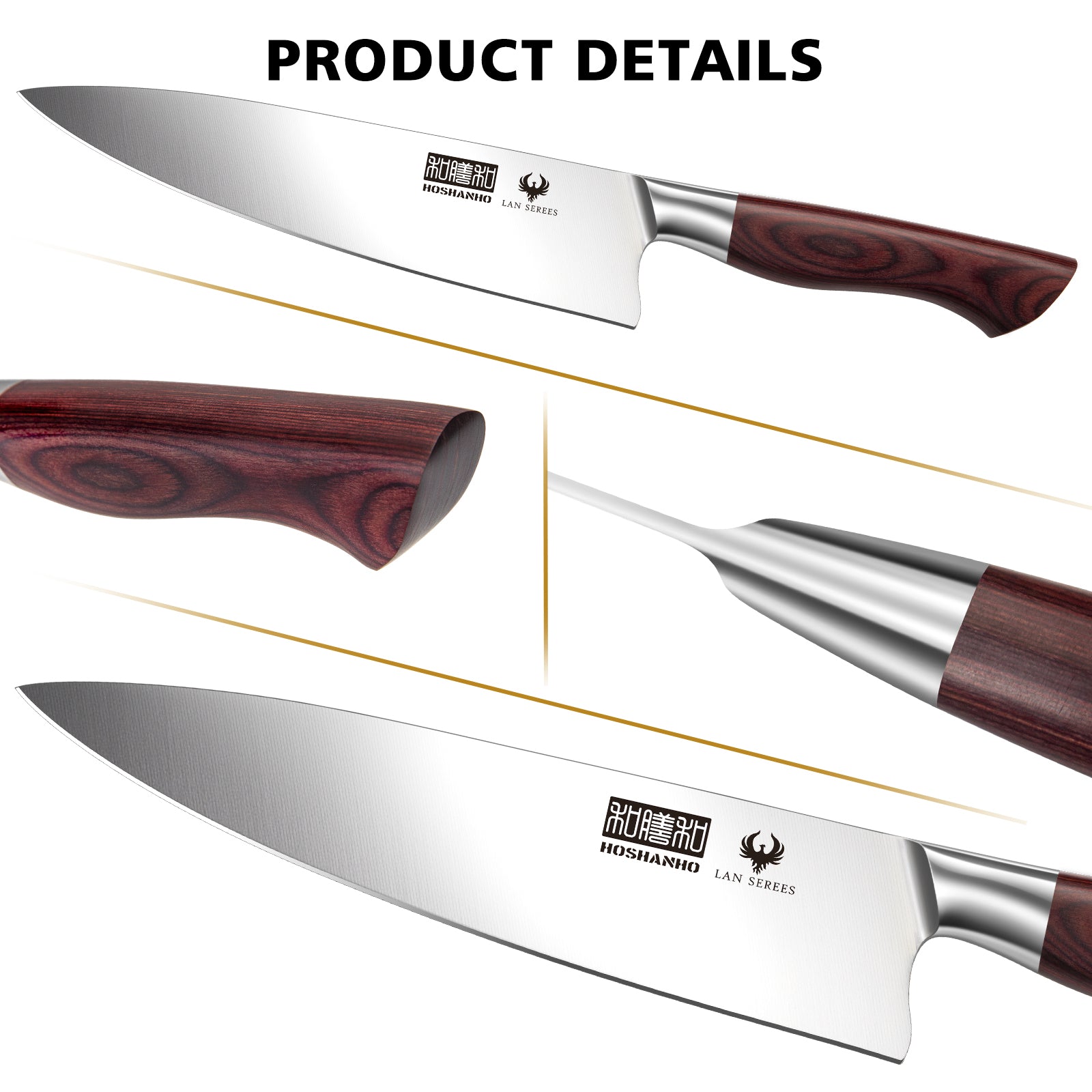 18-Piece Kitchen Knife Set with Block – High Carbon Stainless Steel Chef Knives & Sharpener