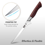 7-Inch Fillet Knife – High Carbon Stainless Steel Japanese Boning Knife with Wood Handle