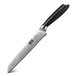 8" Bread Knife-High Carbon Stainless Steel Knife with Pakkawood Handle