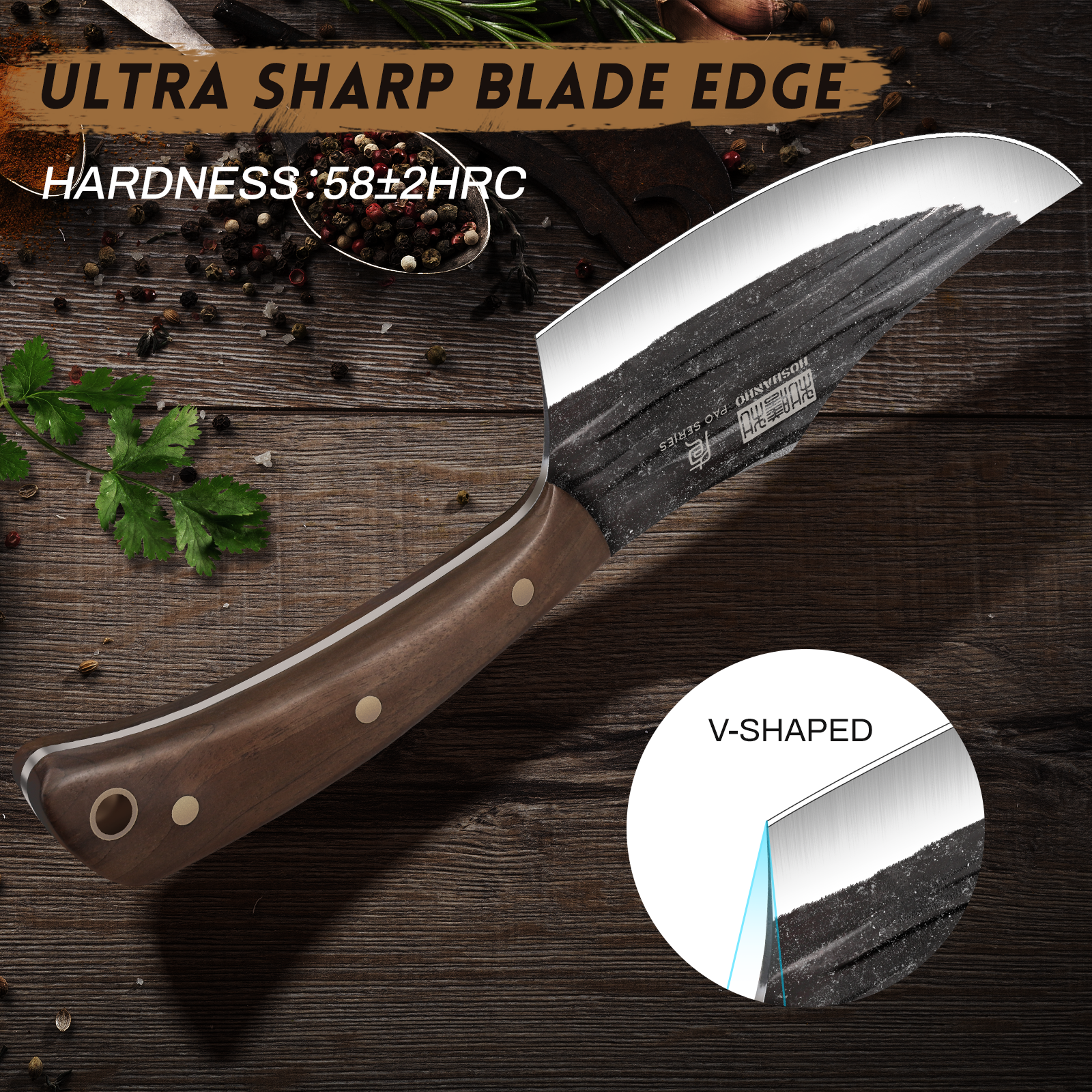 9-Piece Hand Forged Butcher Knife Set with Magnetic Block