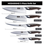 6-Piece Steel Knife Set with Magnetic Block & Pakkawood Handle
