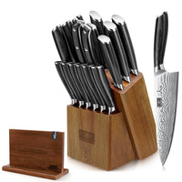 17-Piece Knife Set with Magnetic Block & Pakkawood Handle