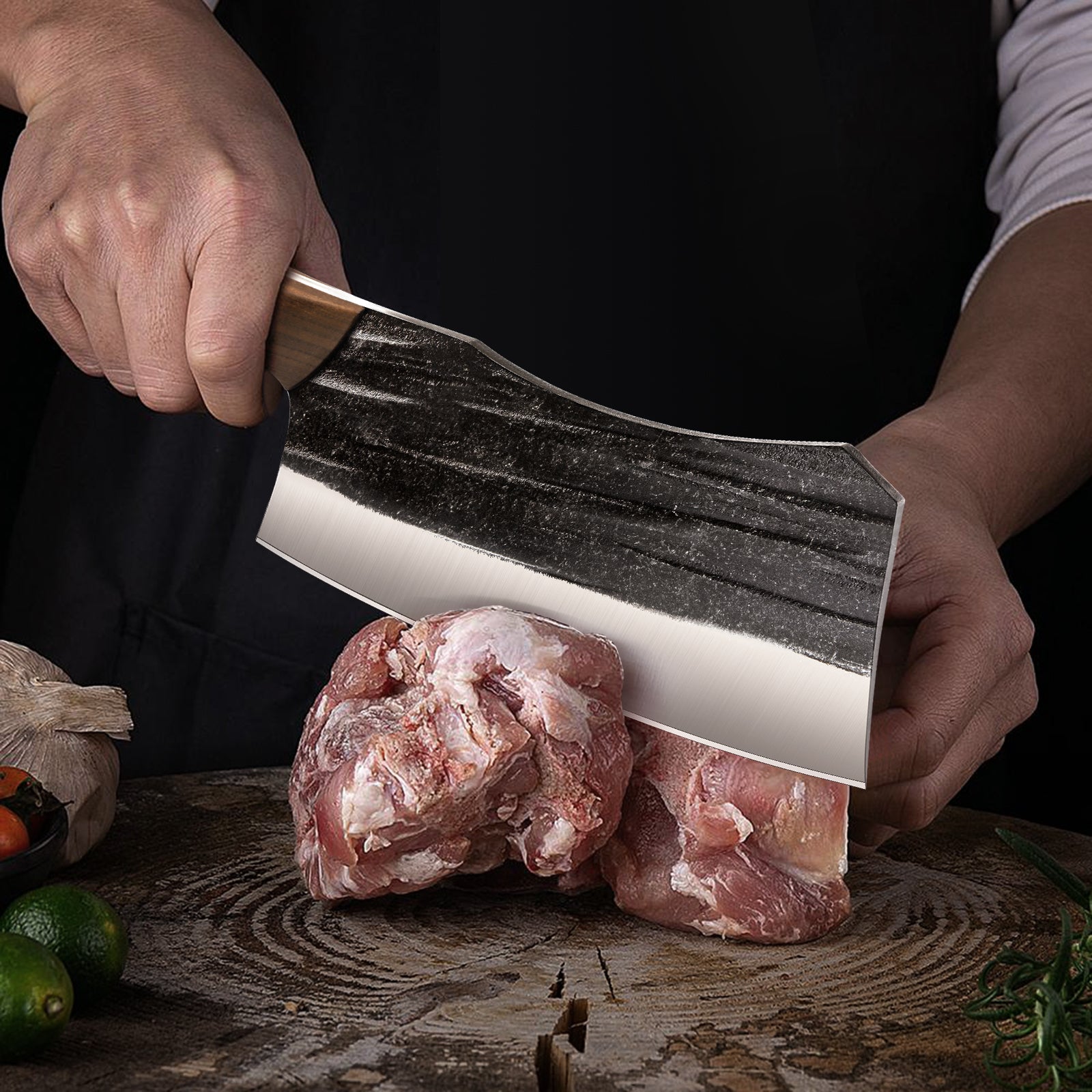 3-Piece Butcher Knife Set – Heavy Duty Meat Cleaver, Bone Chopper & Viking Knife for Home, Cooking & BBQ