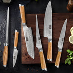 7-teiliges Damastmesser-Set mit Block – 67-lagige Superstahl-Küchenmesser zum Kochen 
