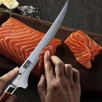 Couteau à fileter japonais de 18 cm avec manche en bois de santal rouge – Couteau à désosser en acier de qualité supérieure pour viande et poisson