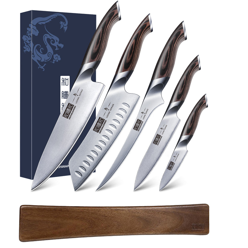 6-Piece Steel Knife Set with 40cm Magnetic Strip