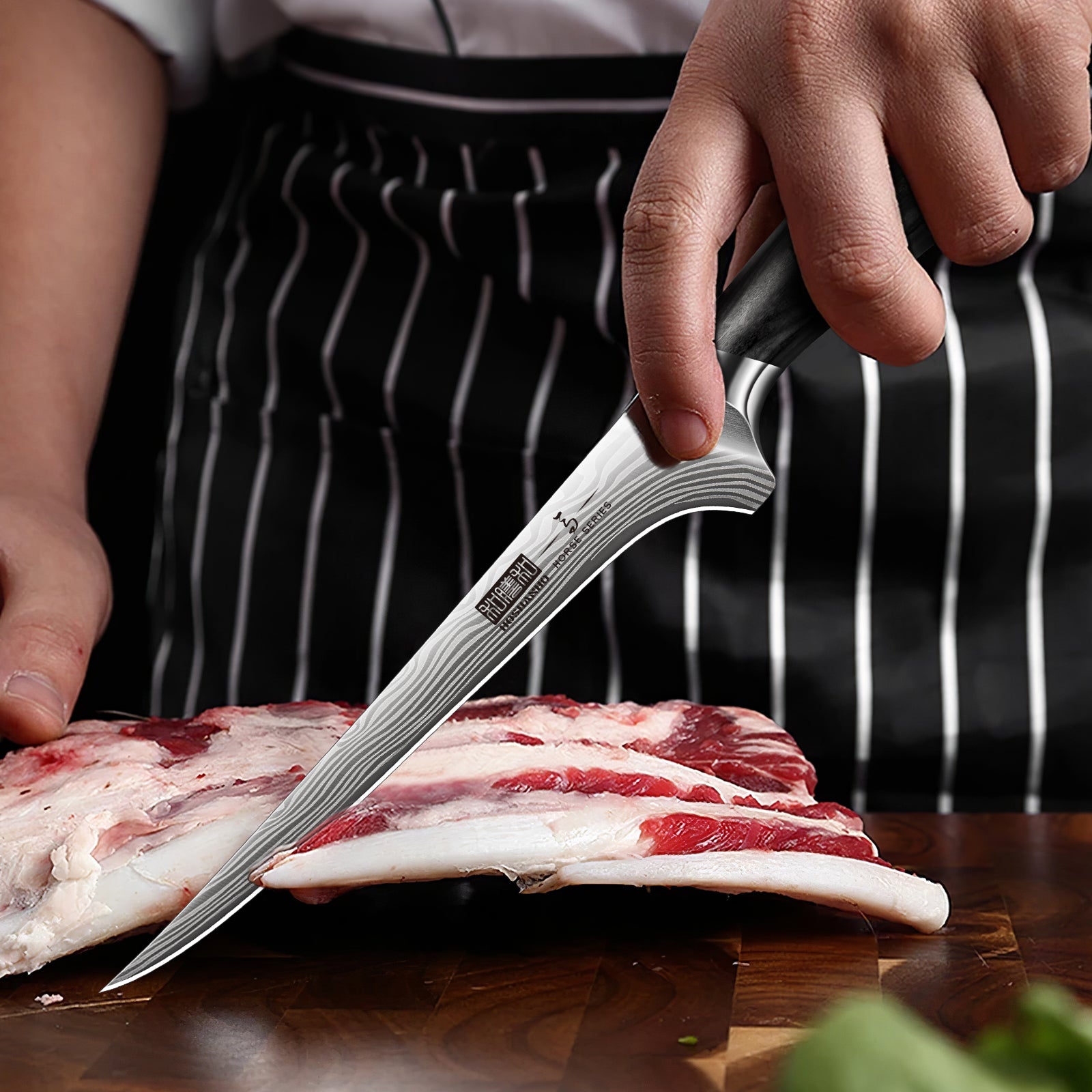 7-Inch Fillet Knife – High Carbon Powder Steel Boning Knife for Meat & Poultry with Flexible Blade & Pakkawood Handle