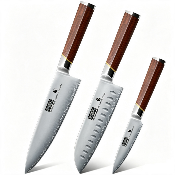 3-Piece Knife Set – Ultra Sharp Chef Knives with Ergonomic Wooden Handle & Gift Box