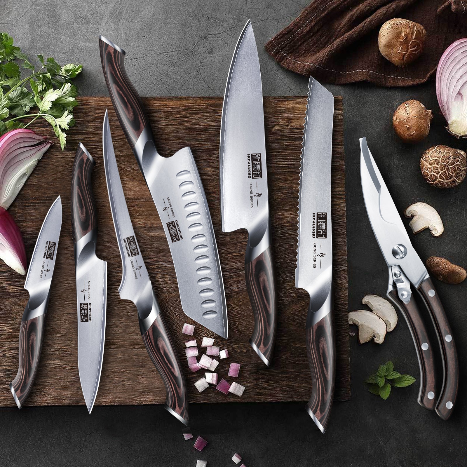 9-Piece Chef Knife Set with Block