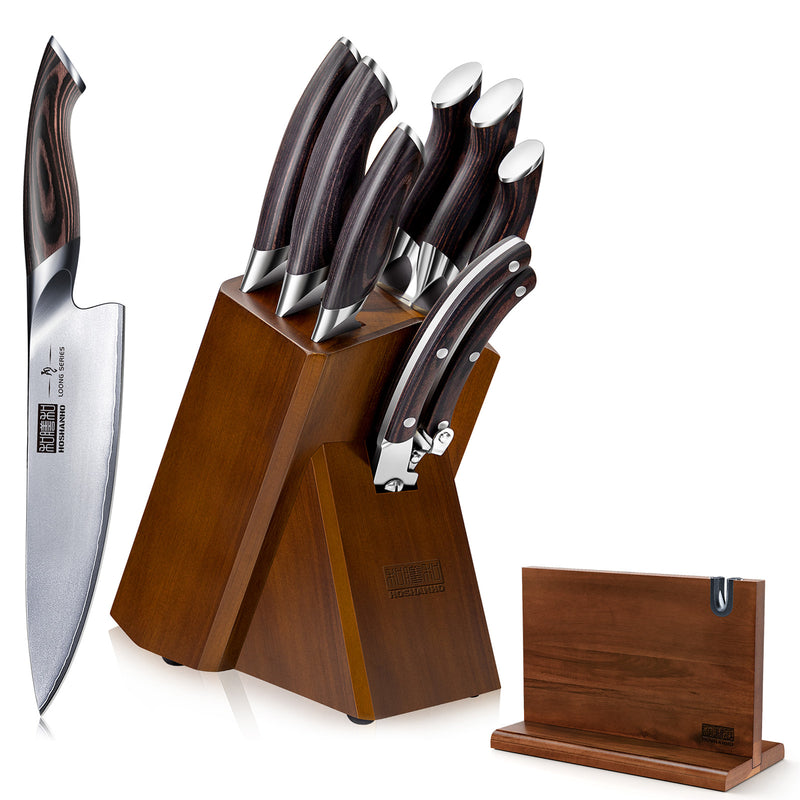 Ensemble de 9 couteaux de chef avec bloc