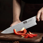 7-teiliges Damastmesser-Set mit Block – 67-lagige Superstahl-Küchenmesser zum Kochen 
