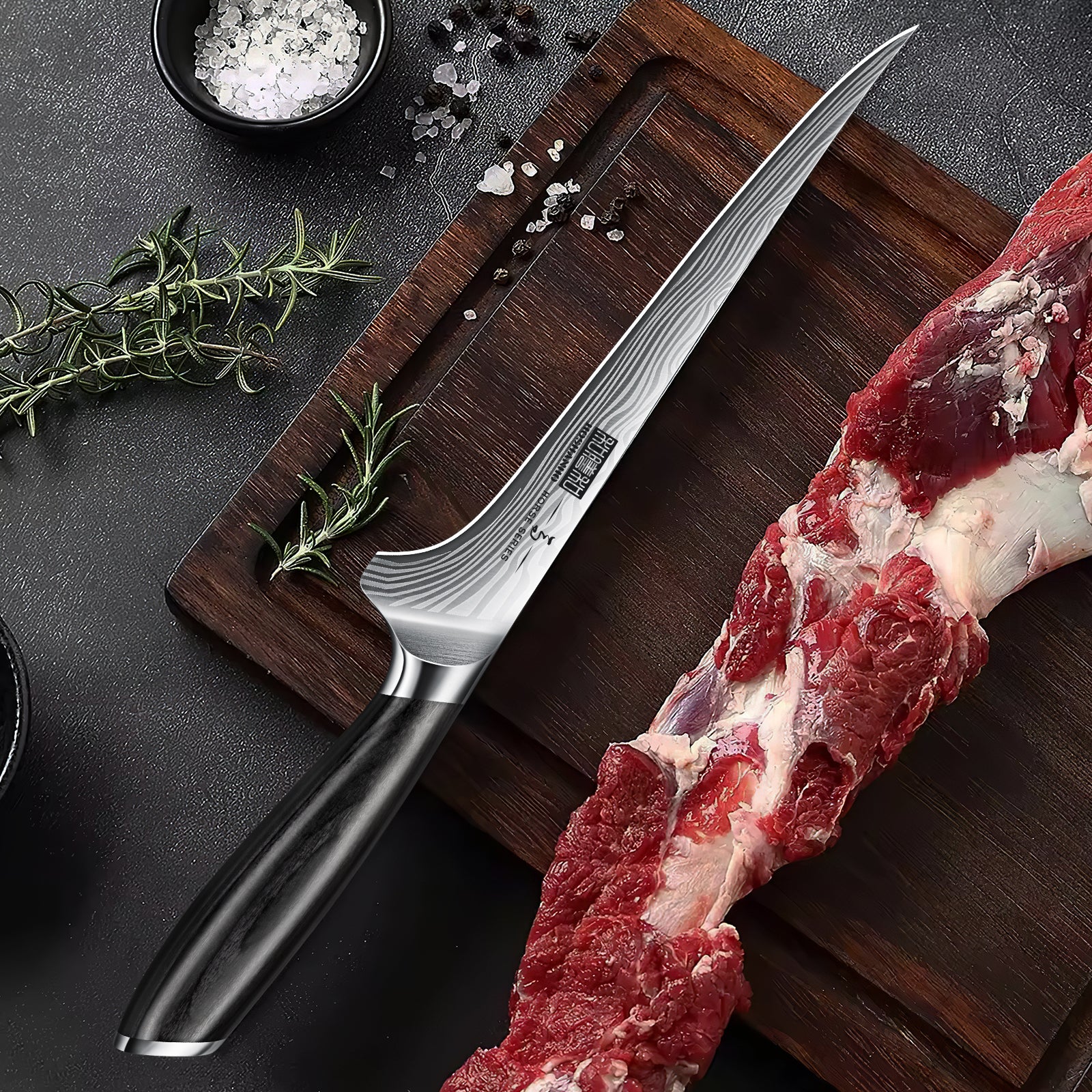 7-Inch Fillet Knife – High Carbon Powder Steel Boning Knife for Meat & Poultry with Flexible Blade & Pakkawood Handle