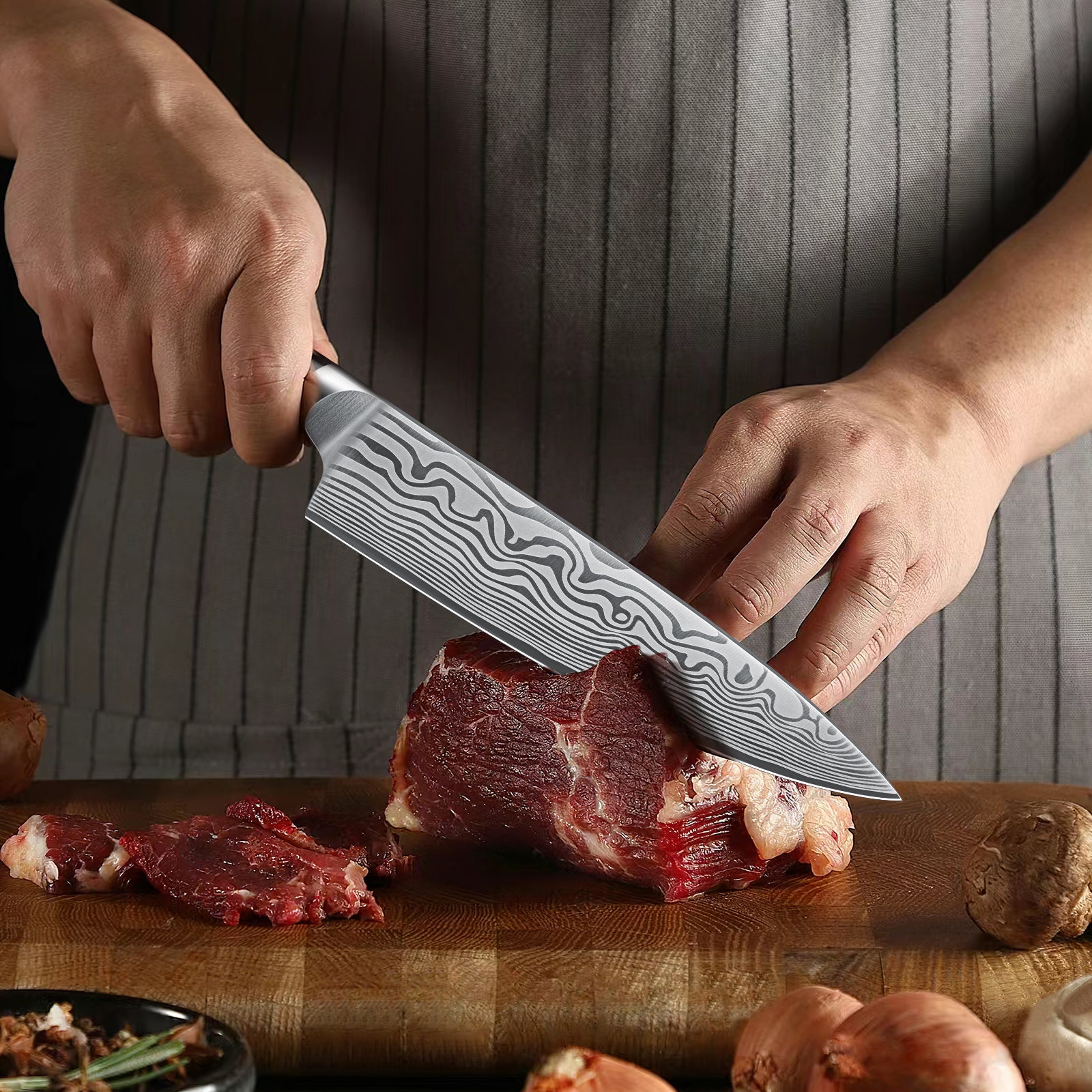 8-Inch Chef Knife – High Carbon Powder Steel Japanese Knife with Ergonomic Pakkawood Handle