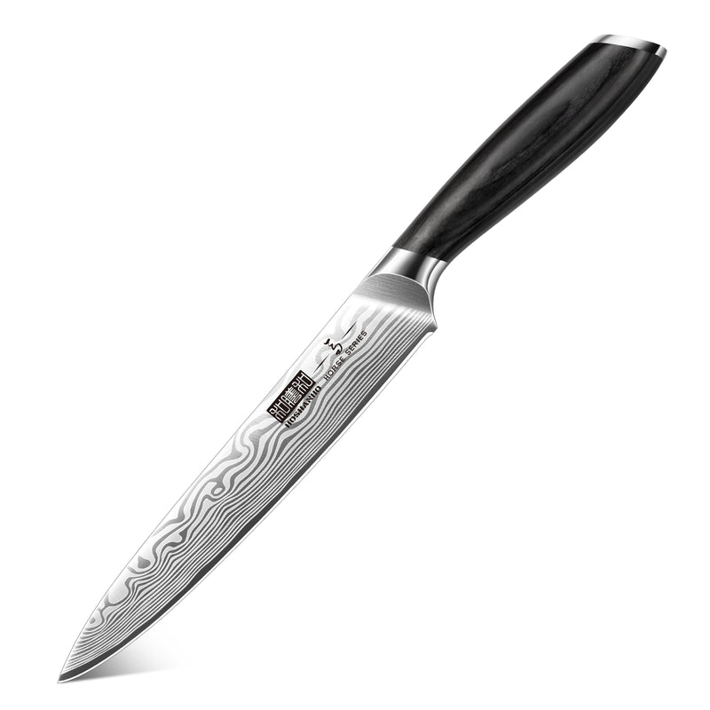 6" Utility Knife-High Carbon Stainless Steel Knife with Pakkawood Handle