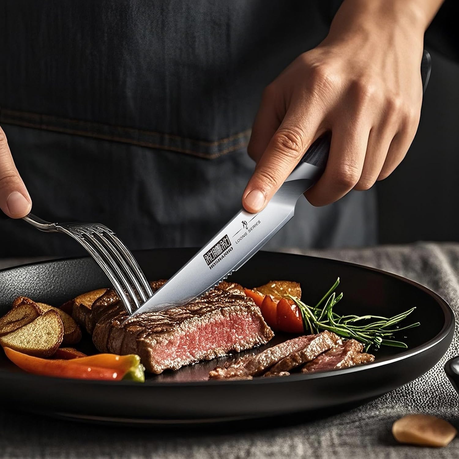 6*4.5"  Serrated Steak Knives with Block