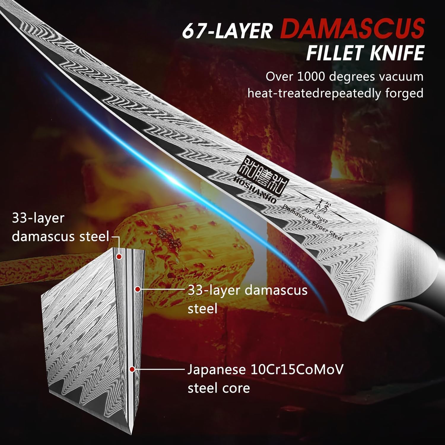 7" Damascus Fillet Knife