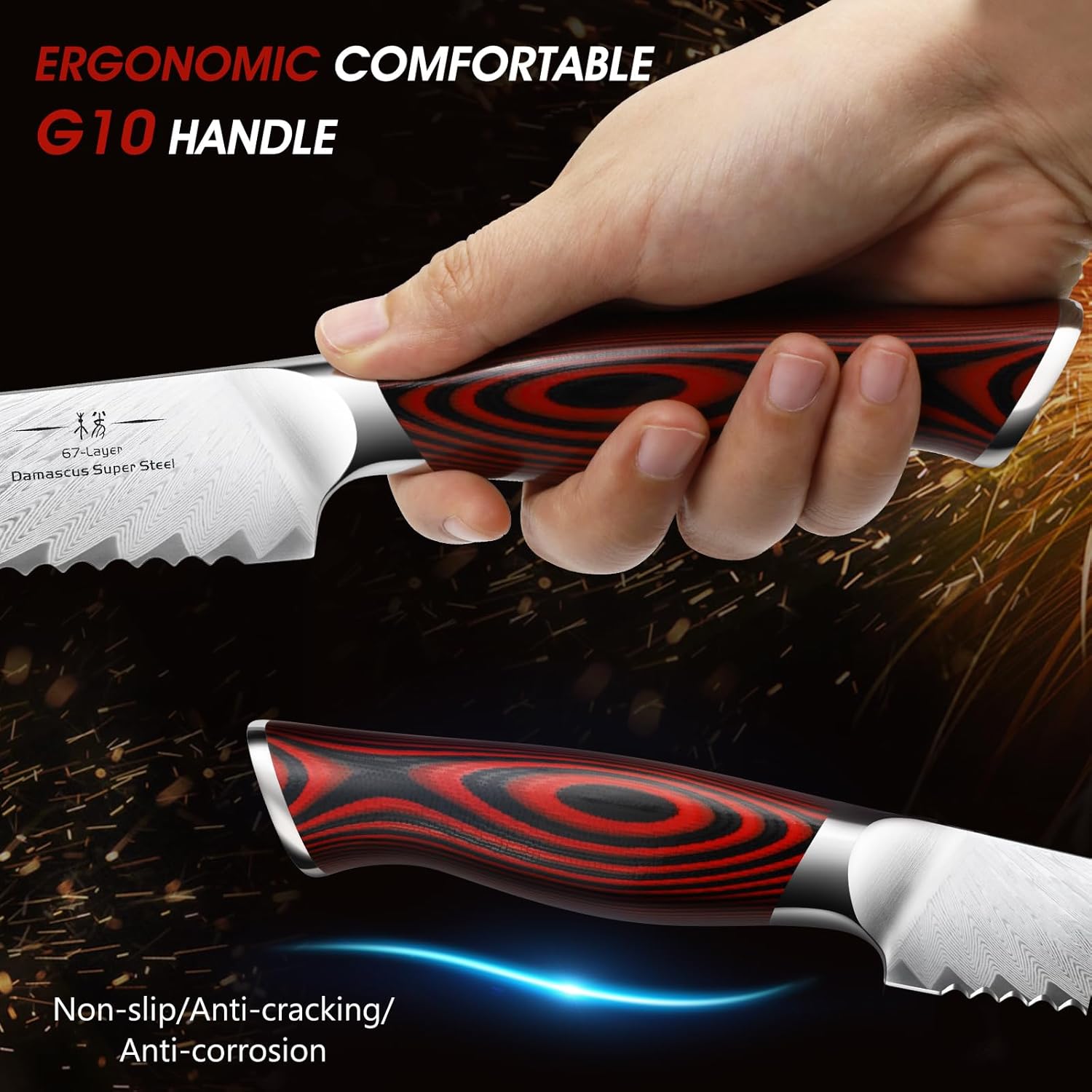 8" Damascus Bread Knife