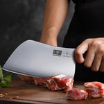 Couteau Hachoir de Boucher en Acier Carbone 7"