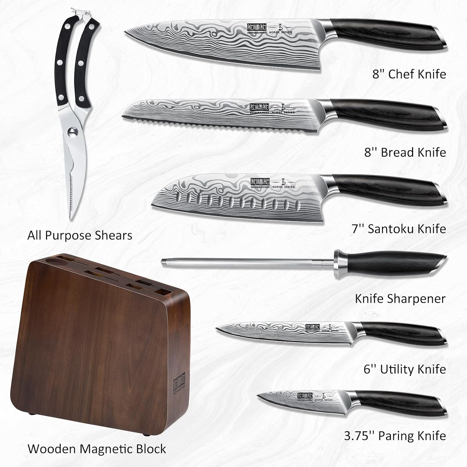 8-Piece Knife Set with Magnetic Block