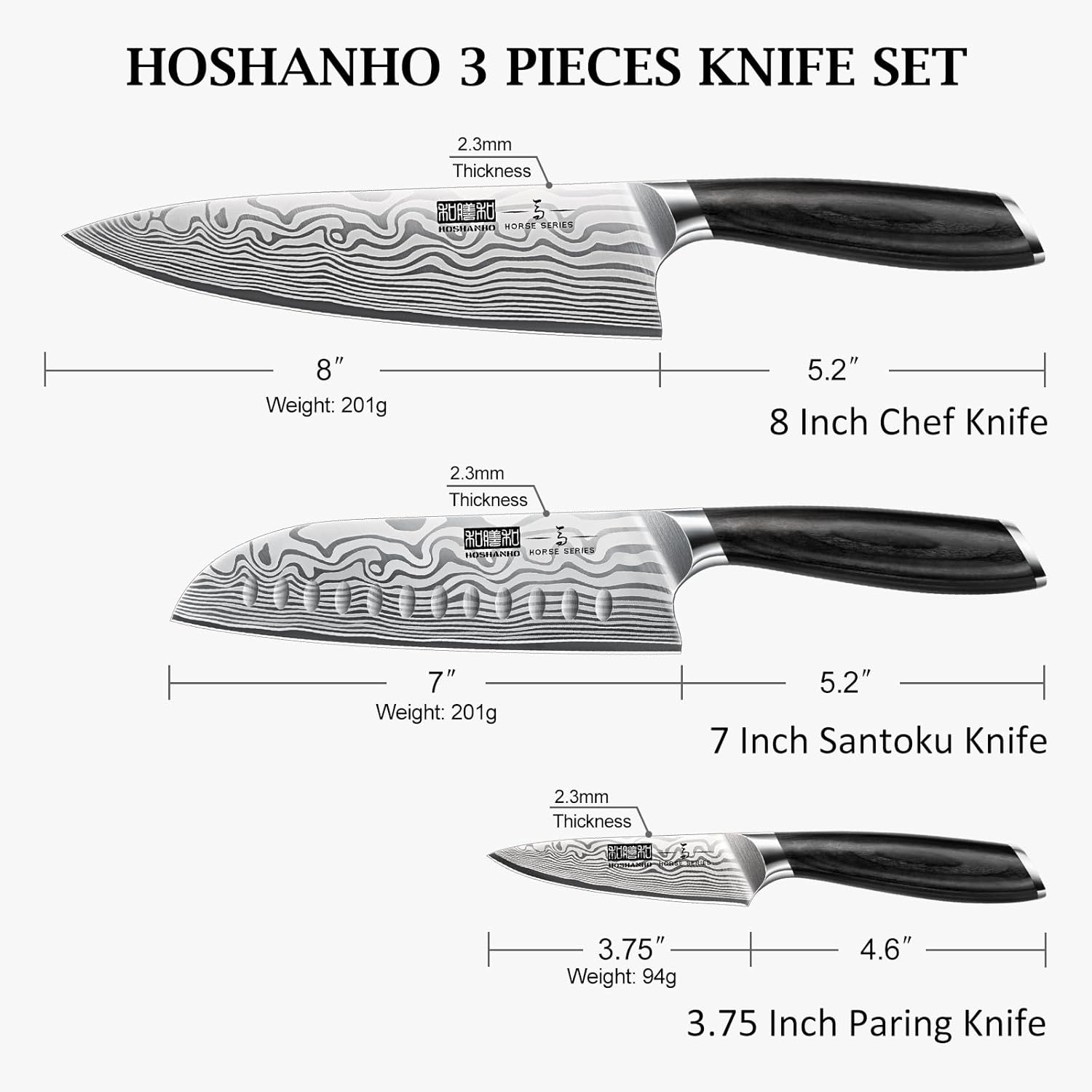 3-Piece Kitchen Knife Set