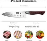 7" Santoku Knife, High Carbon Steel