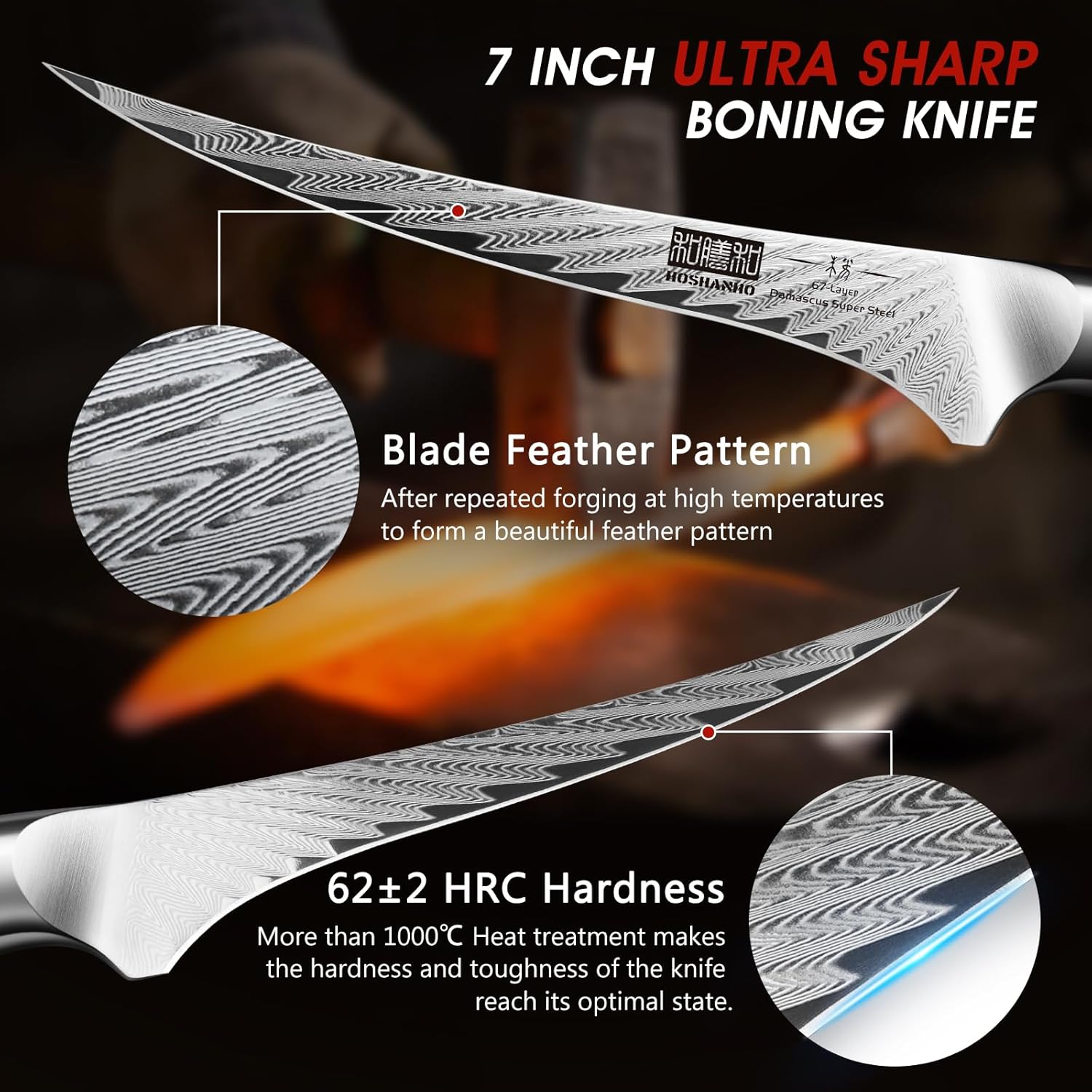 7" Damascus Fillet Knife