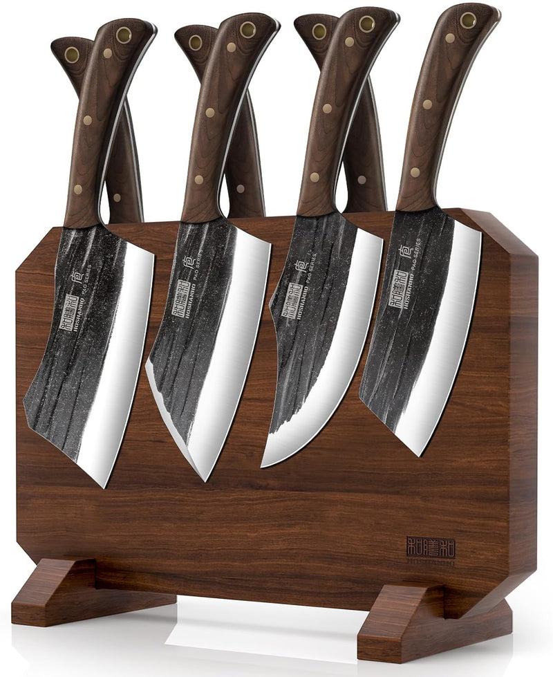 8-Piece Butcher Knife Set with Magnetic Knife Block