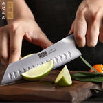 Couteau Santoku japonais de 7 pouces avec étui
