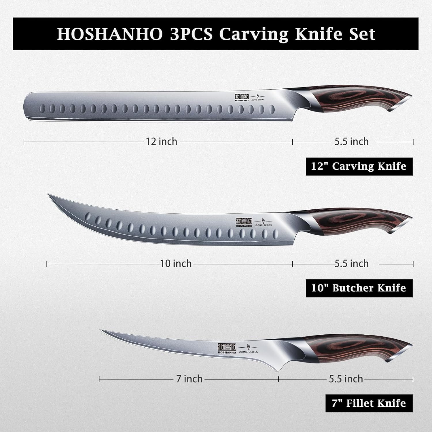 3PCS Japanese High Carbon Carving Knife Set