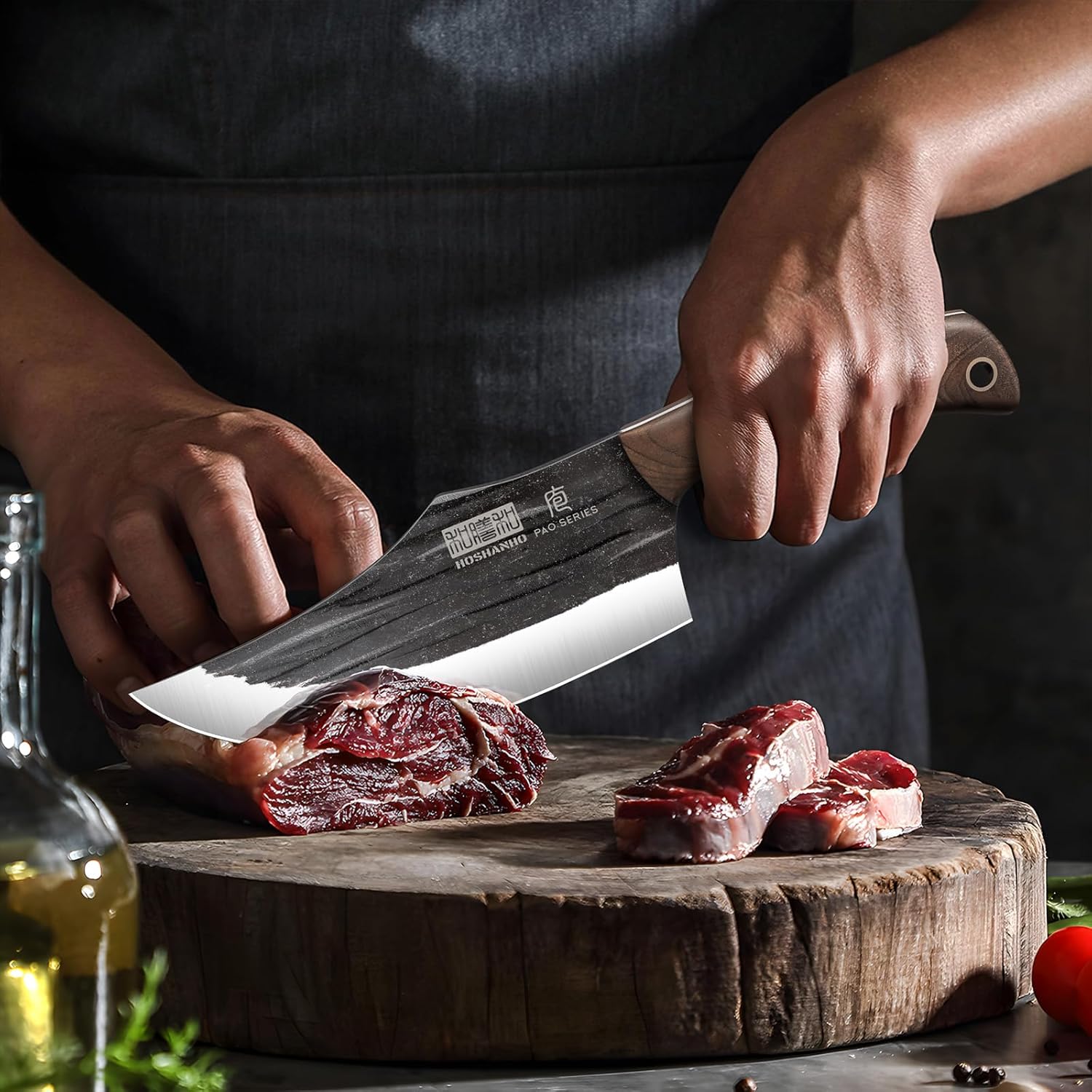 8-Piece Butcher Knife Set with Magnetic Knife Block