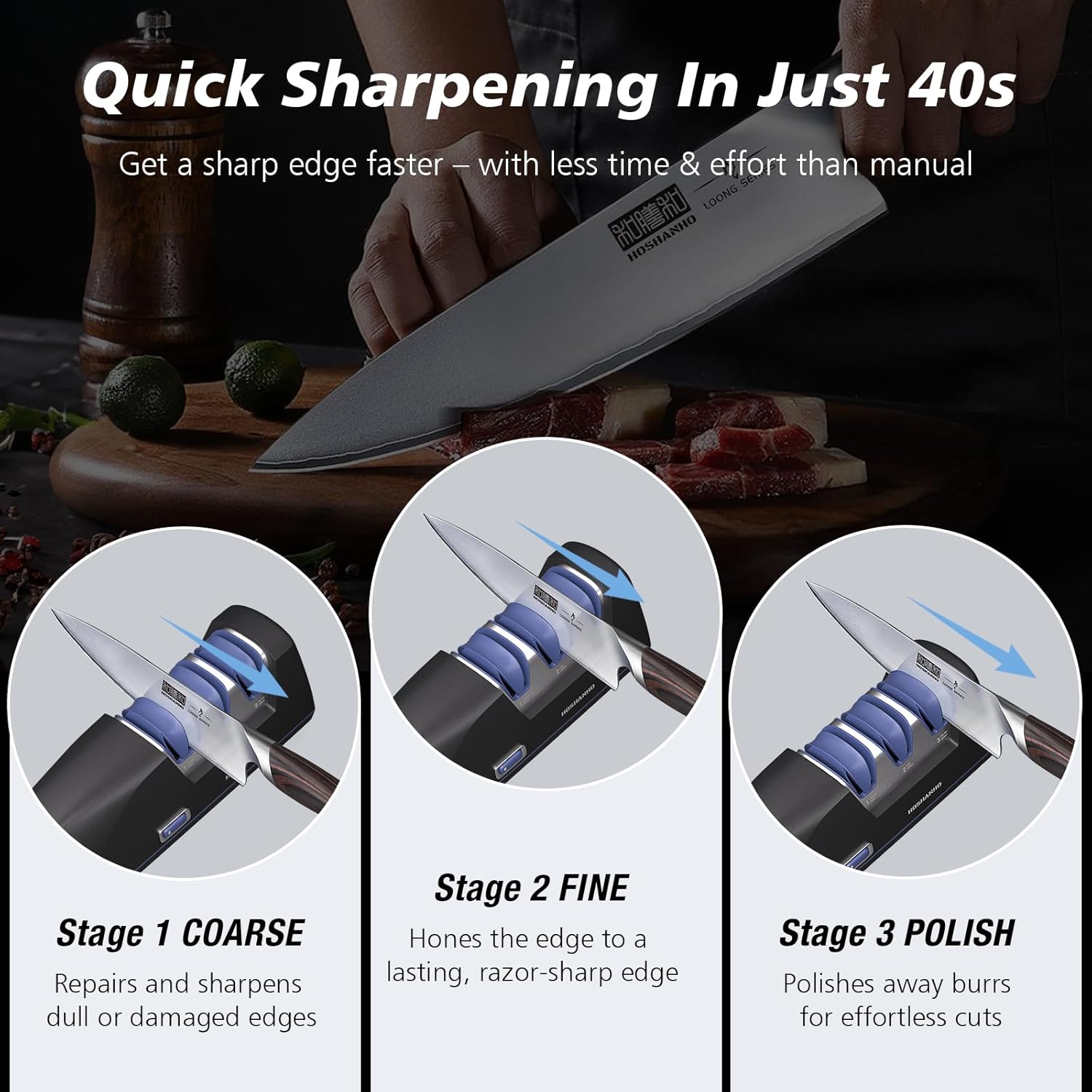 Professional Electric Knife Sharpener with Diamond Wheels