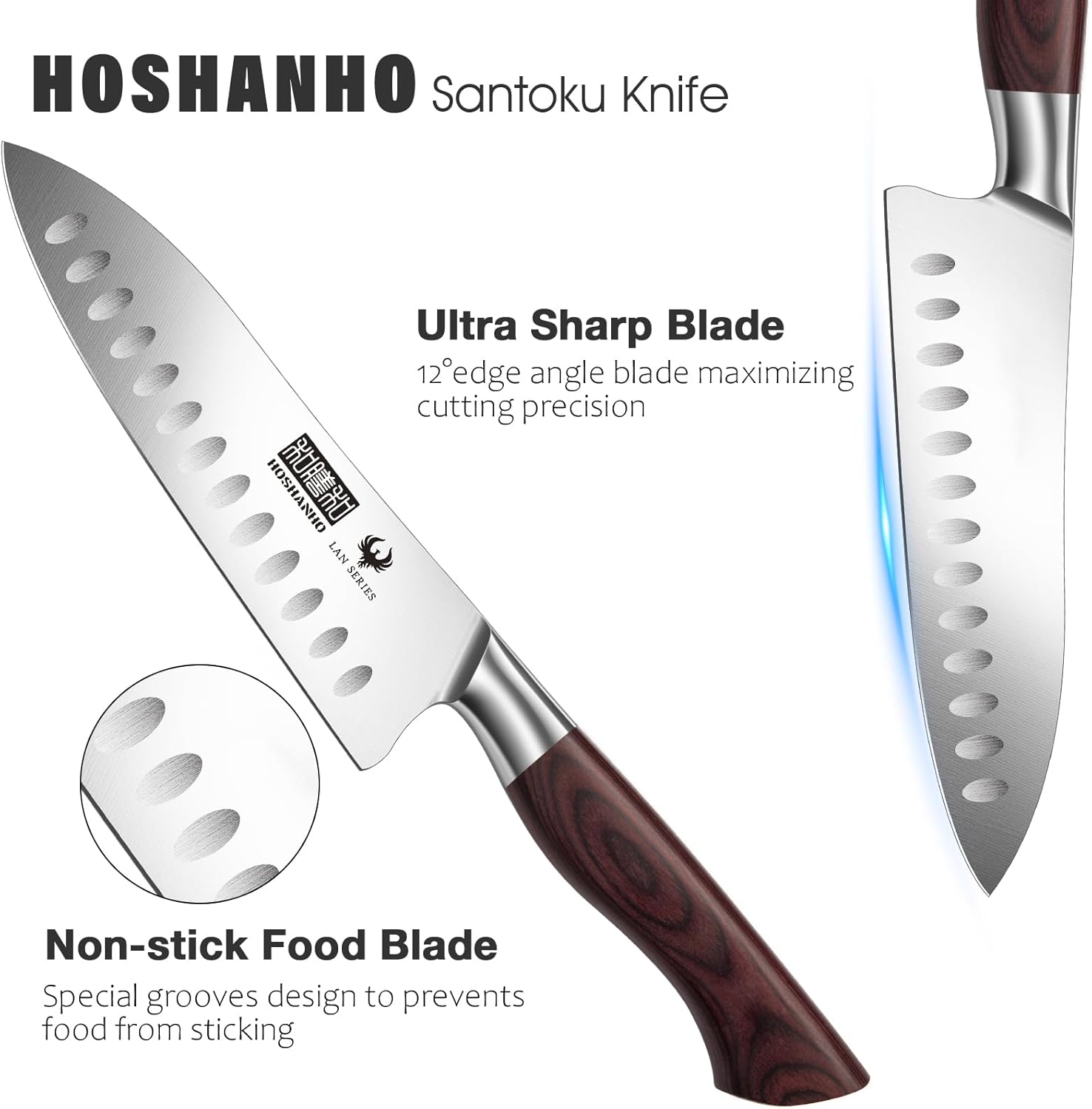 7" Santoku Knife, High Carbon Steel