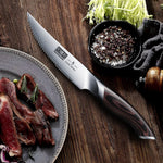 6-teiliges Steakmesser-Set – 4,5 Zoll lange japanische AUS-10-Messer mit Wellenschliff aus Kohlenstoffstahl mit ergonomischem Griff 