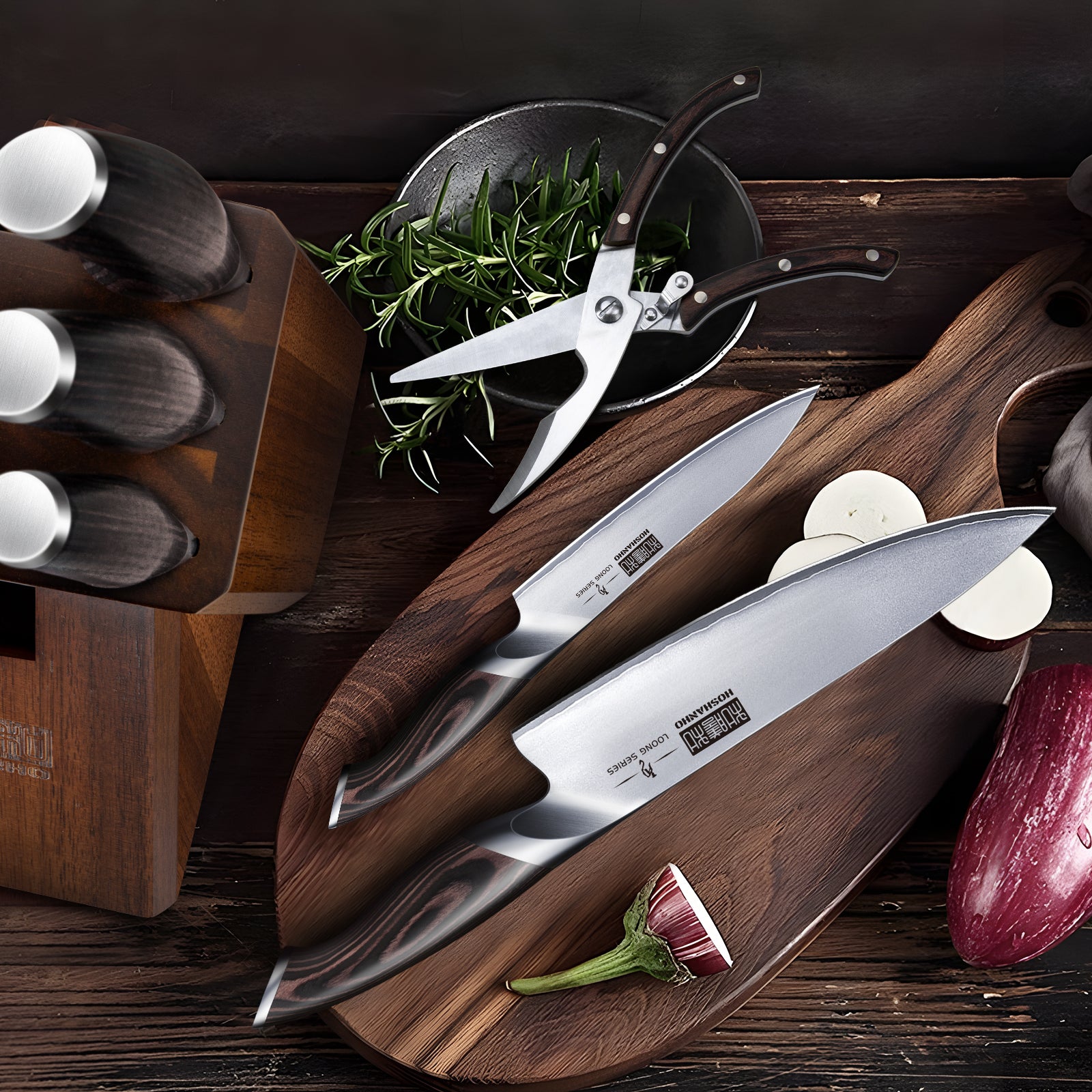 9-Piece Chef Knife Set with Block