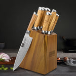 7-teiliges Damastmesser-Set mit Block – 67-lagige Superstahl-Küchenmesser zum Kochen 