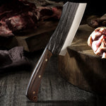 Ensemble de 3 couteaux de boucher – Hachoir à viande robuste, hachoir à os et couteau viking pour la maison, la cuisine et le barbecue 