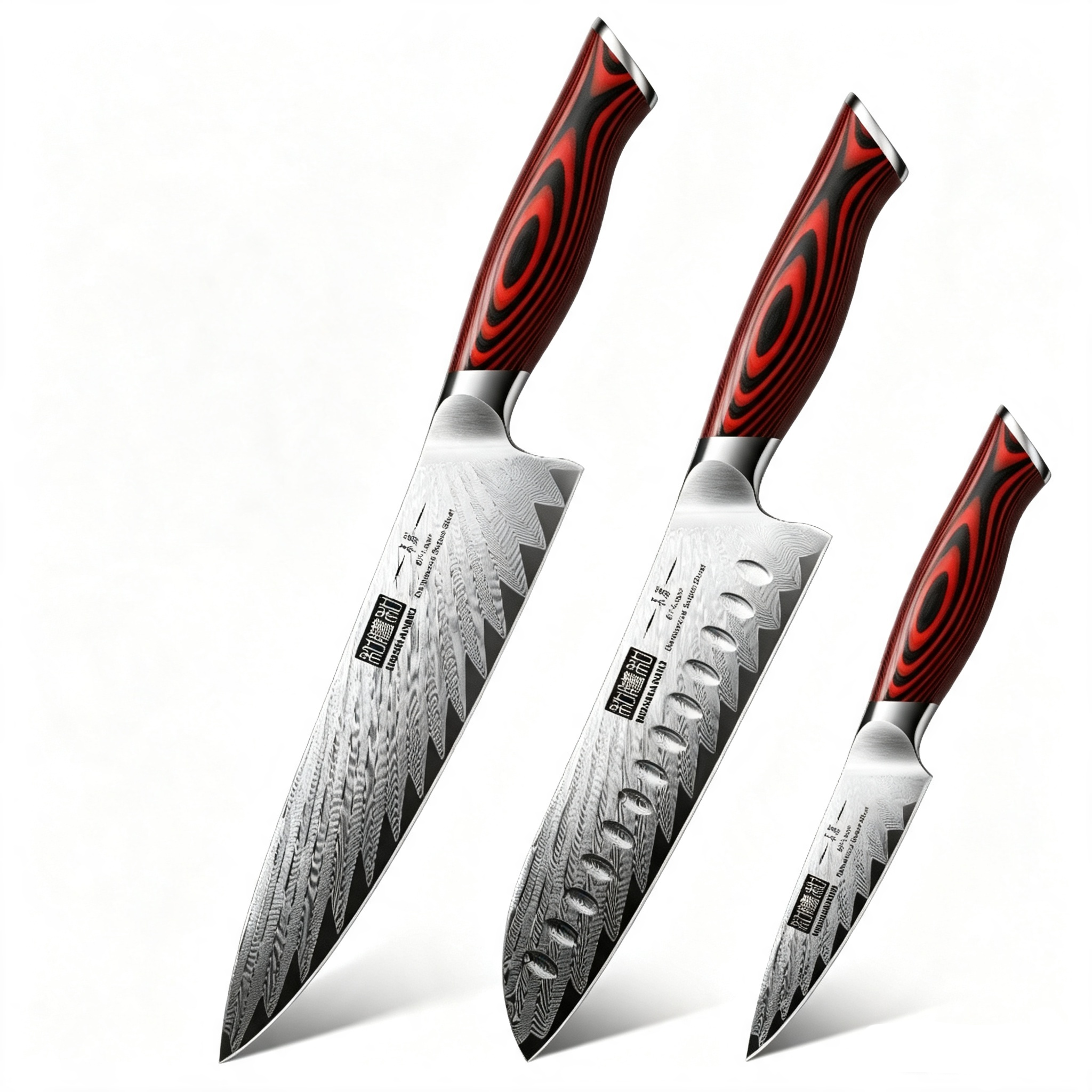 3-Piece Damascus Knife Set