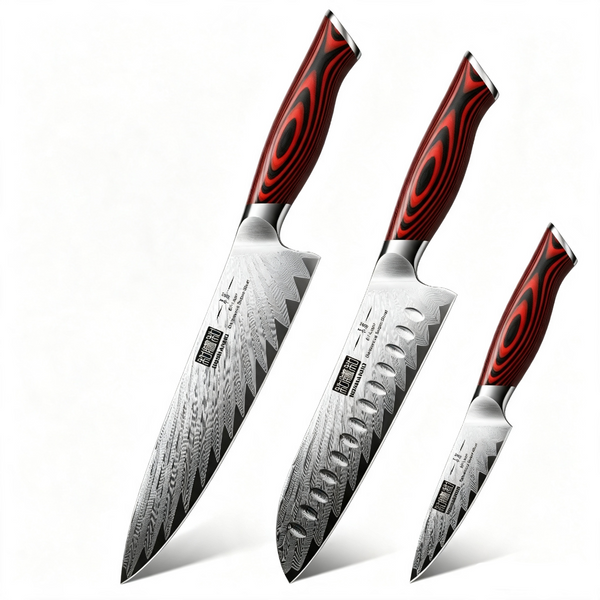 3-Piece Damascus Knife Set