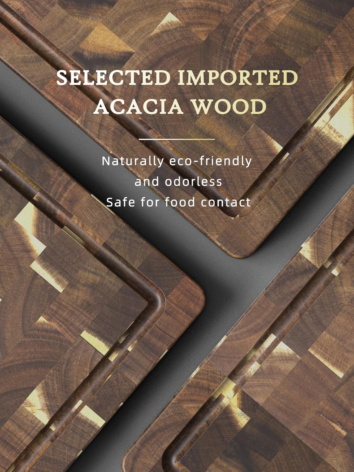 3-Piece Acacia Wood Cutting Board Set